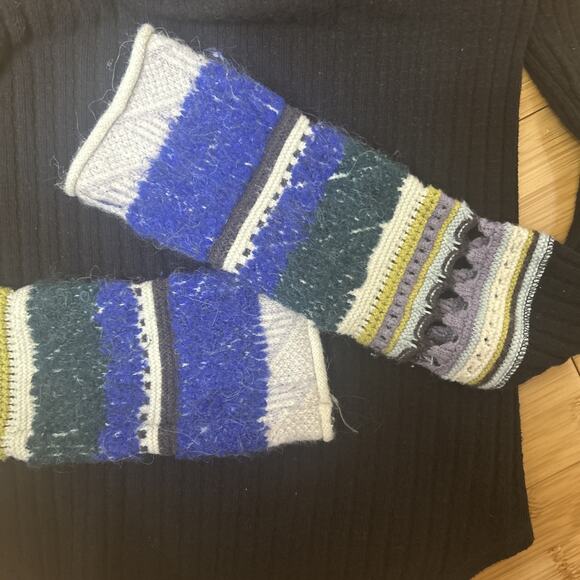 FREE PEOPLE Mixed Cuff Mock Neck Ribbed Knit Sweater Modern Boho Indie Sz M - Picture 4 of 6